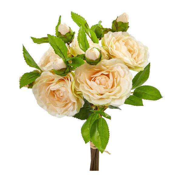 11" Camellia Artificial Flower Bouquet (Set of 4) H 11 In. W 8 In